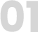 Bold number zero one in black font.