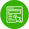 Browser window with cursor click icon